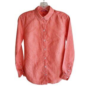 Tommy Bahama Women's Linen Blend Button-Down Shirt – Coral Pink, Long Sleeve XXS
